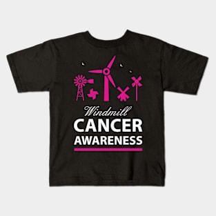 President - Windmill Cancer Awareness Kids T-Shirt